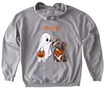 Halloween Shirts, a Sport Grey Gildan Softstyle Pullover Hoodie (back-view)