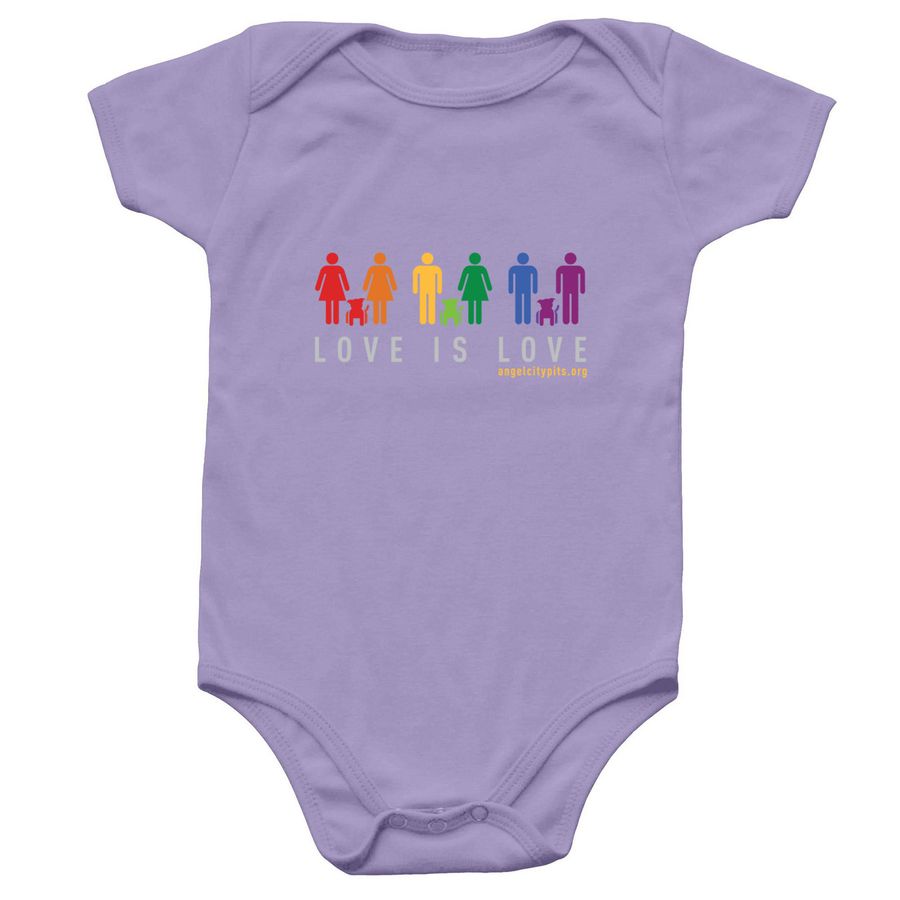 Love is Love Onesie, a Lavender Infant Onesie