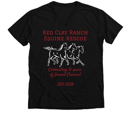 Celebrate Horse Rescue!, a Solid Black Blend Premium V-Neck Tee