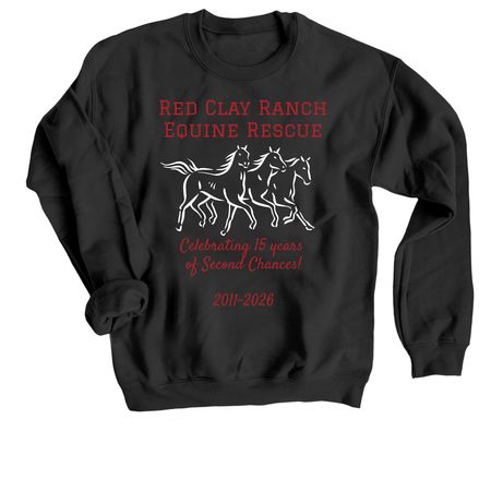 Celebrate Horse Rescue!, a Black Crewneck Sweatshirt