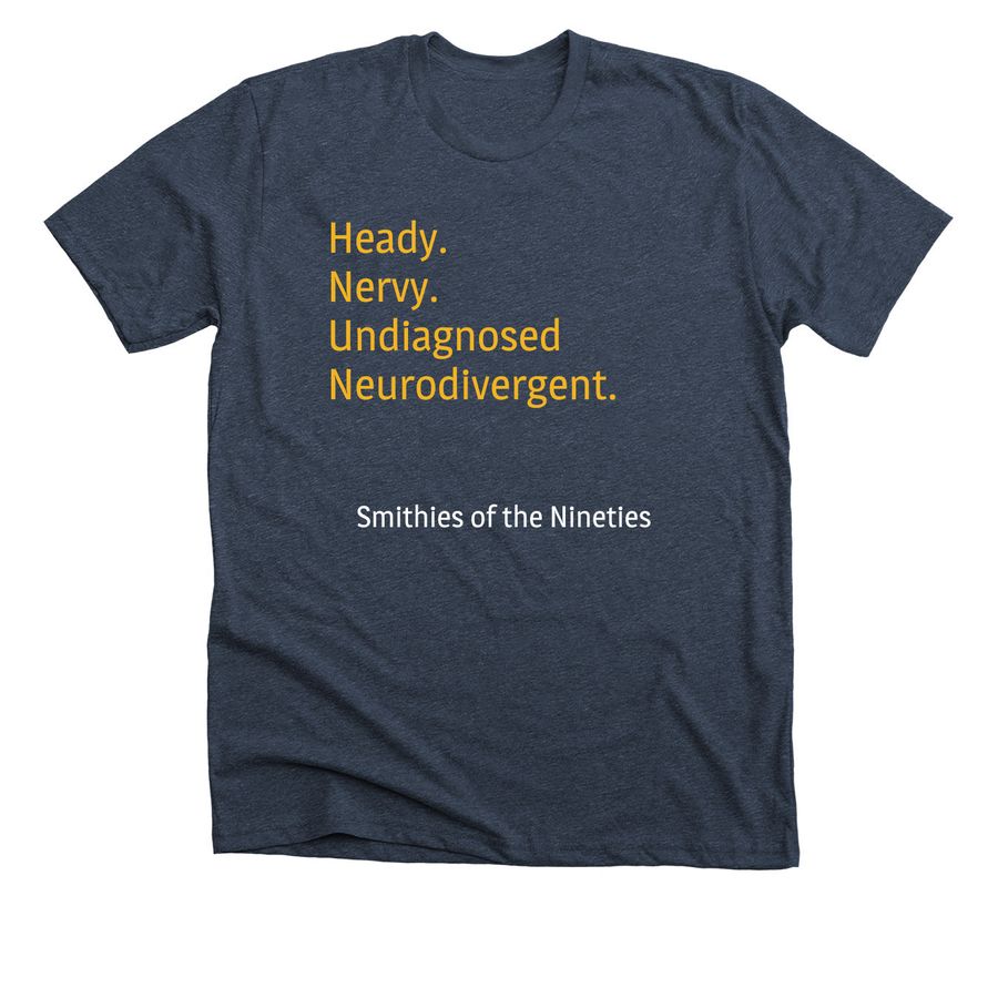 Smithies of the Nineties, a Heather Midnight Navy Premium Unisex Tee