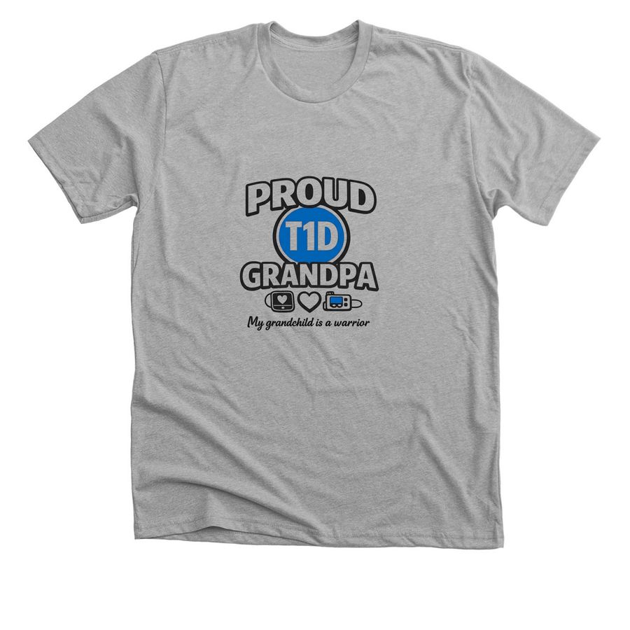 Proud T1D Grandpa, a Athletic Heather Premium Unisex Tee