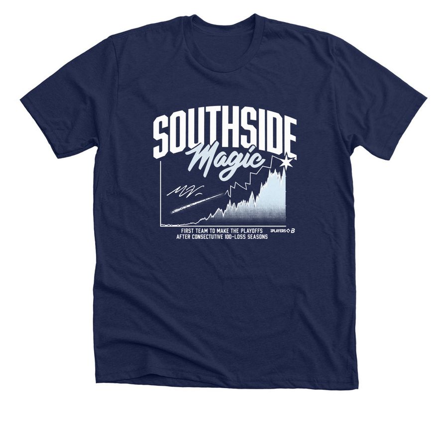 Chicago White Sox South Side Magic T Shirt, a Solid Navy Blend Premium Unisex Tee