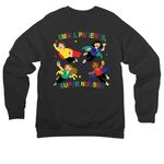 3W Merch, a Black Premium Raglan Crewneck Sweatshirt (back-view)