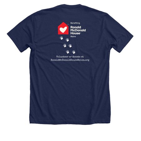 I Love Orono (dark color version), a Solid Navy Blend Premium Unisex Tee (back-view)