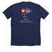 I Love Orono (dark color version), a Solid Navy Blend Premium Unisex Tee (back-view)