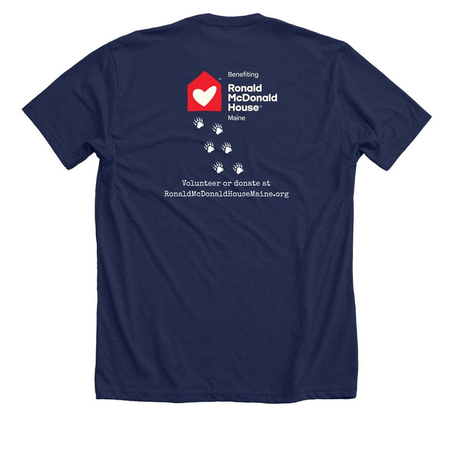 I Love Orono (dark color version), a Solid Navy Blend Premium Unisex Tee (back-view)