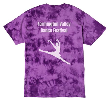 Farmington Valley Dance Festival, a Purple Crystal Tie Dye Tee (back-view)