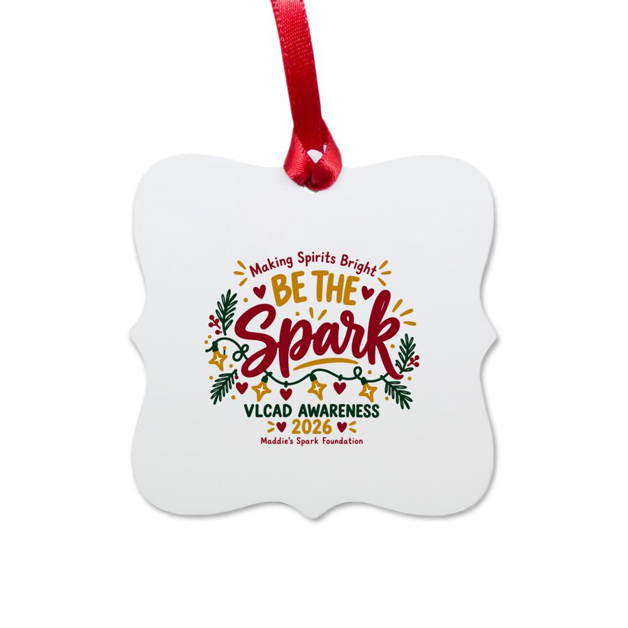 2026 VLCAD Awareness Holiday Ornament, a White Aluminum Square Ornament