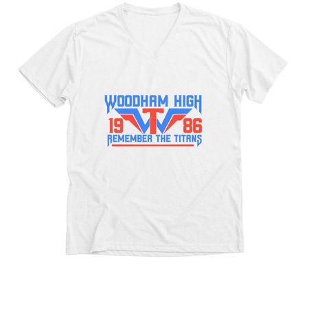 Design by Mia Original Works, a Solid White Blend Premium V-Neck Tee