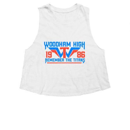 Design by Mia Original Works, a Solid White Blend Women's Cropped Racerback Tank
