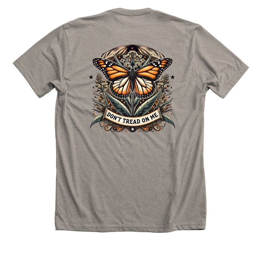 Don't Tread on Me, a Heather Stone Premium Unisex Tee (back-view)