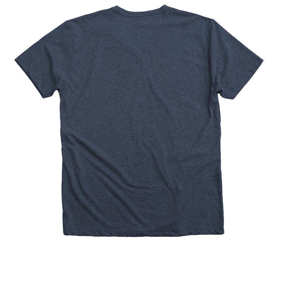 Great Global Greyhound Walk, a Heather Navy Premium V-Neck Tee (back-view)
