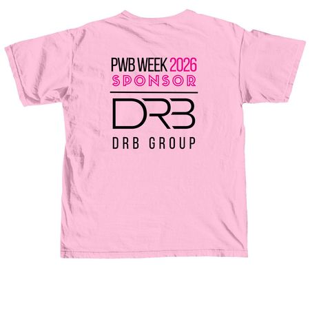 PWB Week 2026 Ribbon Logo Tee, a Blossom Comfort Colors Unisex Tee (back-view)