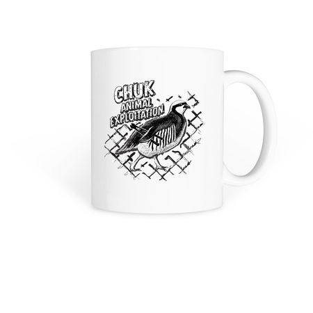 Chuk Animal Exploitation!, a White Coffee Mug