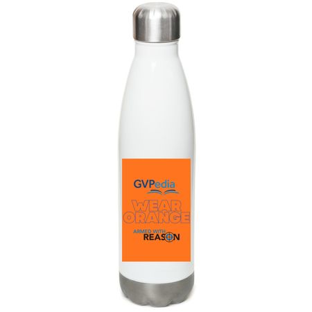 Wear Orange Water Bottle, a White Stainless Steel Water Bottle