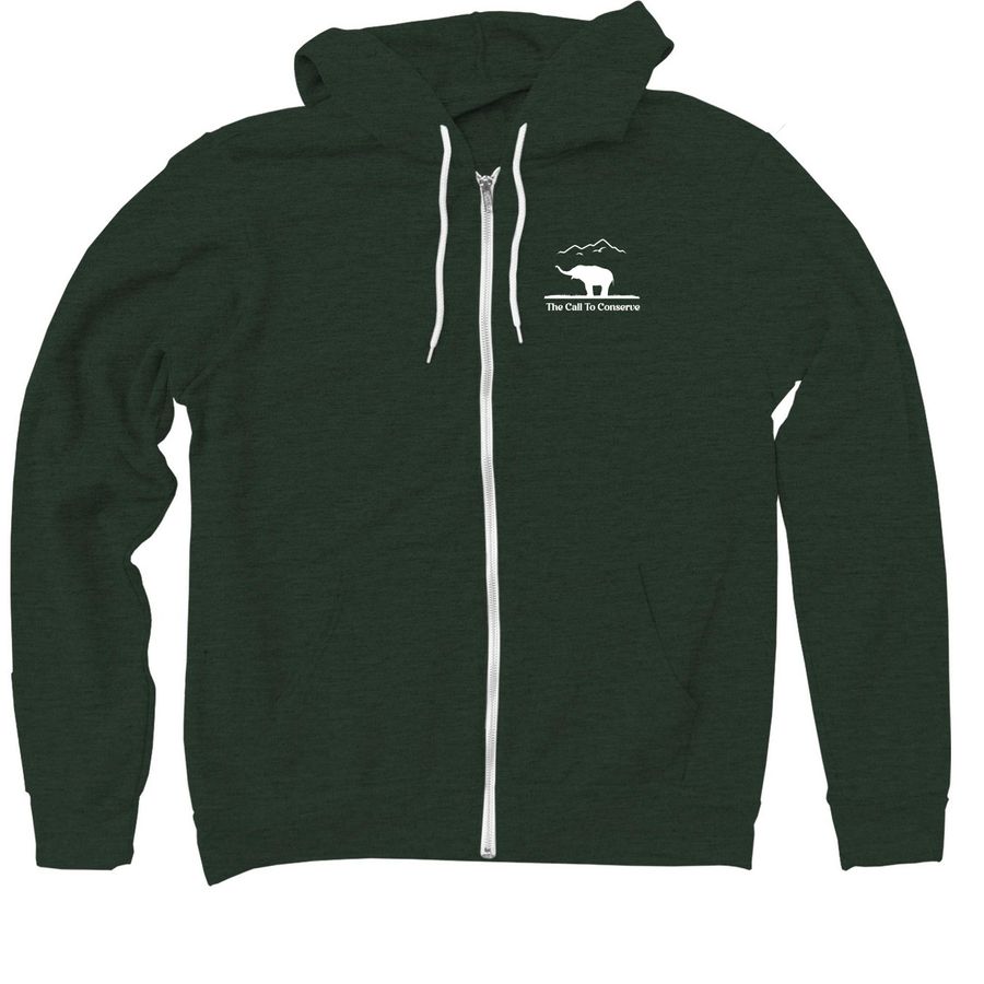 The Keystone Species Series: Asian Elephants, a Heather Forest Zip Up Hoodie