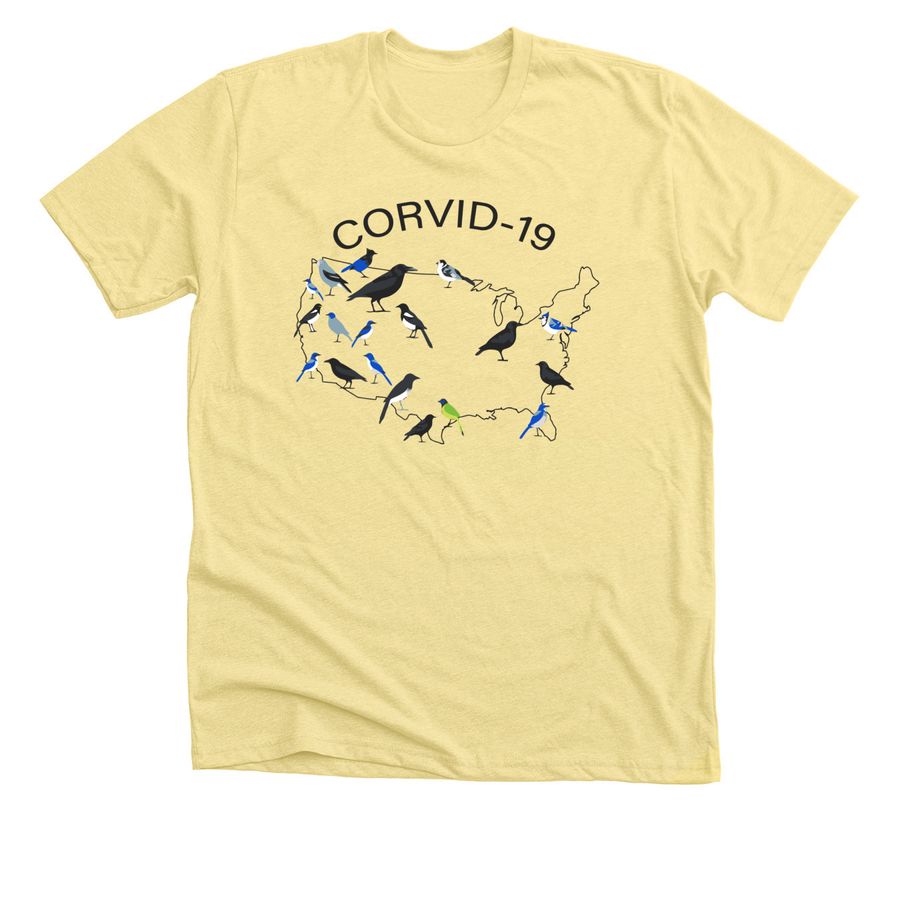Corvid-19, a Heather Yellow Gold Premium Unisex Tee