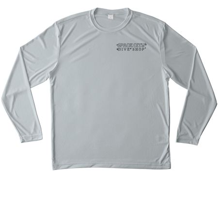 The Houston Dry, a Silver Unisex Performance Long Sleeve Tee