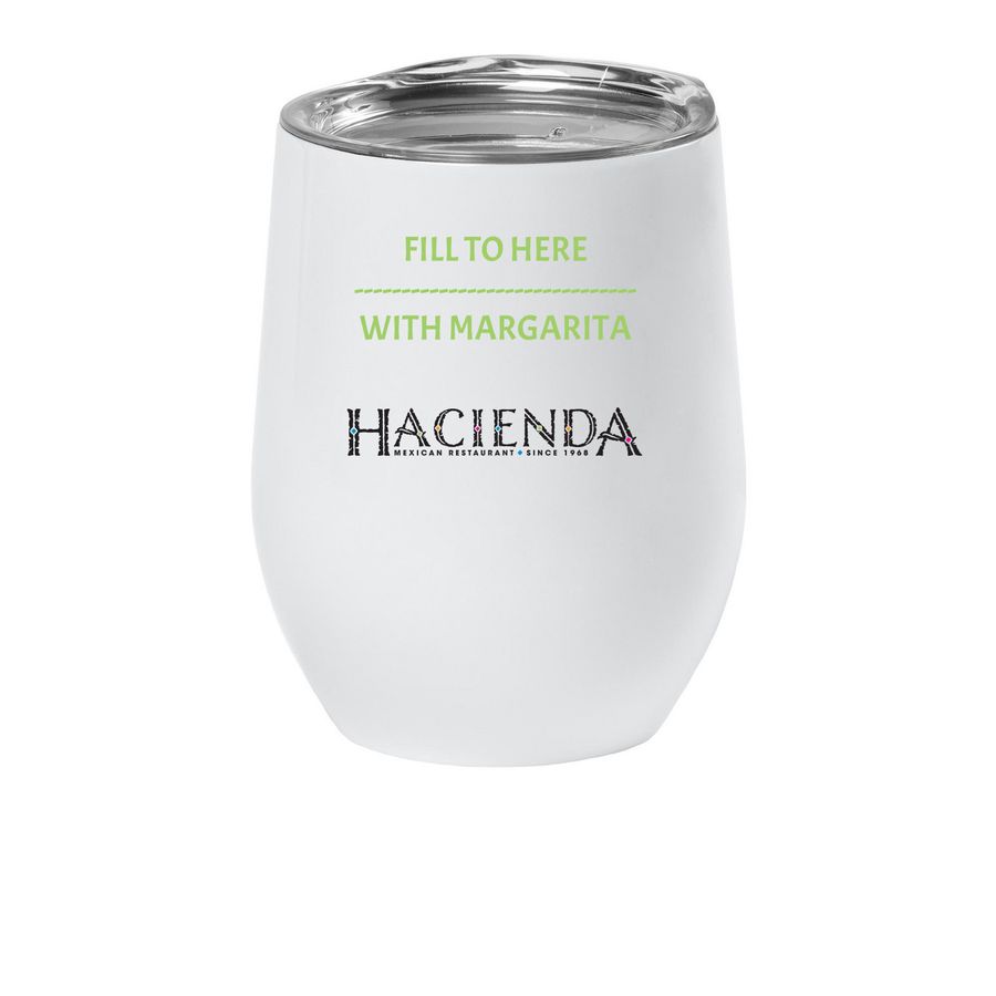 Fill to Here with Margaritas, a White Insulated Wine Cup
