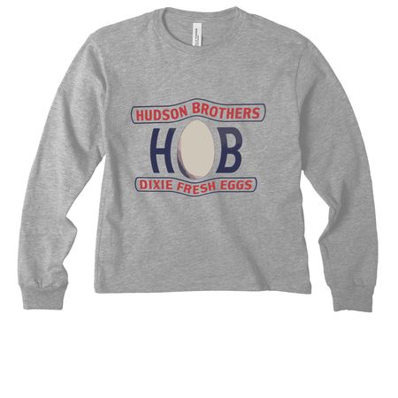 Hudson Brothers Eggs Apparel, a Athletic Heather Youth Heavyweight Long Sleeve Tee