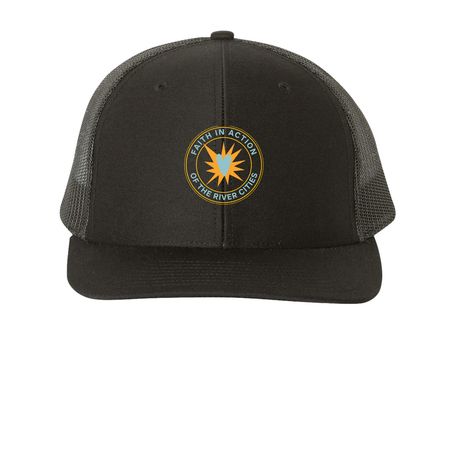 Hats, a Black Printed Snapback Trucker Cap