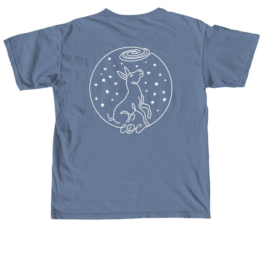CDC Merch Fundraiser, a Blue Jean Comfort Colors Unisex Tee (back-view)