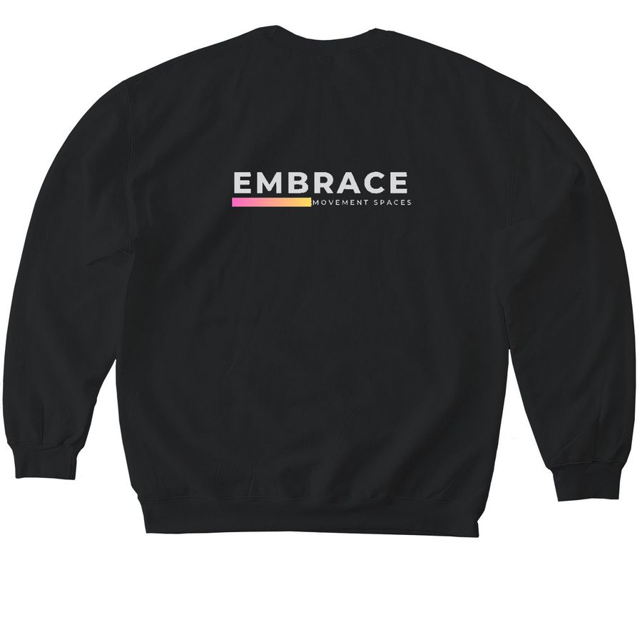 Strength is vital. (long sleeve version), a Black Softstyle Crewneck Sweatshirt (back-view)