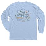 The Gift of Communication Fundraiser Tee, a Light Blue Classic Long Sleeve Tee (back-view)