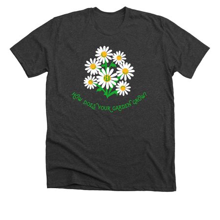 P.E.O. - HOW DOES YOUR GARDEN GROW?, a Dark Grey Heather Premium Unisex Tee