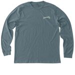 GIG HARBOR LOCAL, a Heather Slate Premium Long Sleeve Tee (back-view)