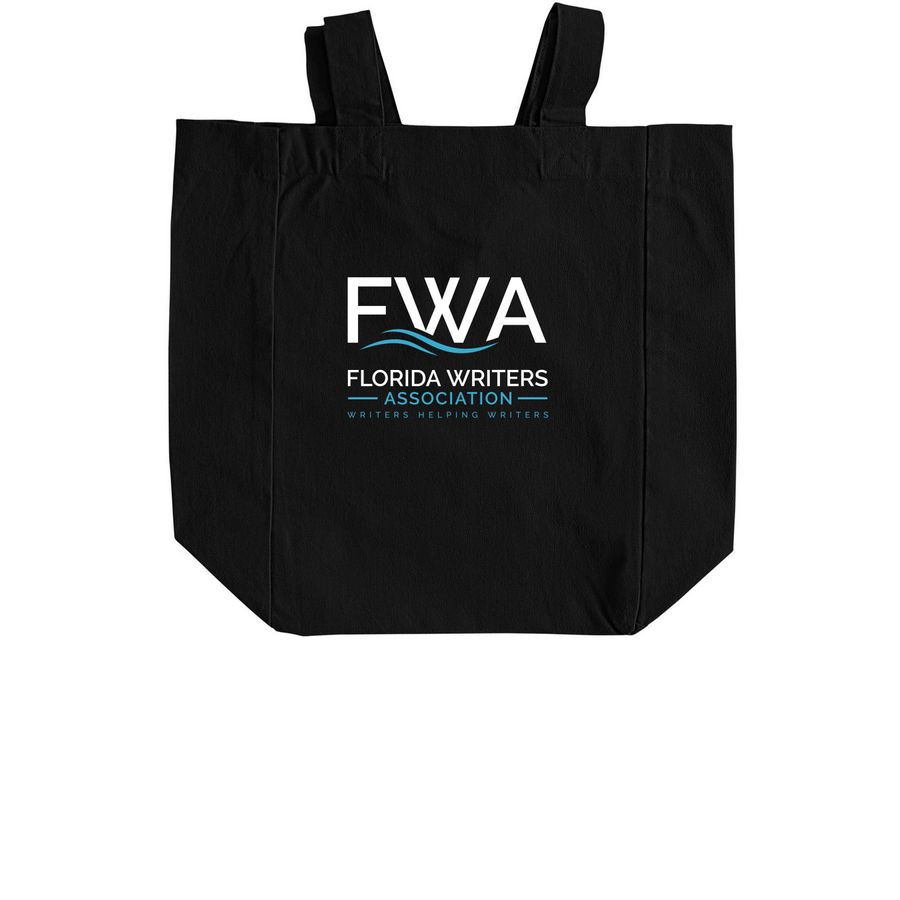 Tote - I'm a Florida Writer, a Black Recycled Cotton Tote Bag (back-view)