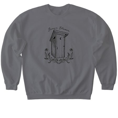 Brown Blazer, a Charcoal Softstyle Crewneck Sweatshirt