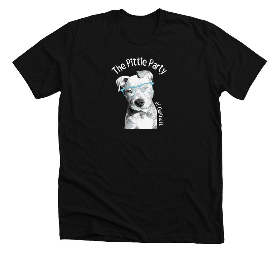 The Pittie Party Glasses, a Solid Black Blend Premium Unisex Tee