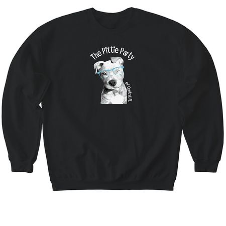 The Pittie Party Glasses, a Black Softstyle Crewneck Sweatshirt