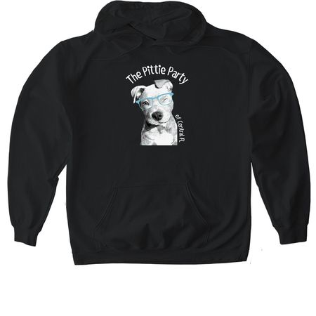 The Pittie Party Glasses, a Black Gildan Softstyle Pullover Hoodie