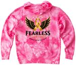 In Memory Of Adeline, a Pink Youth Tie Dye Pullover Hoodie (back-view)