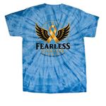 In Memory Of Adeline, a Baby Blue Classic Tie Dye Tee (back-view)