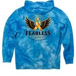 In Memory Of Adeline, a Aqua Blue Tie Dye Pullover Hoodie (back-view)