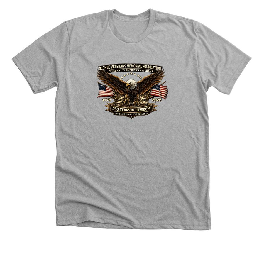 Celebrating Veterans 250 Years of Service, a Athletic Heather Premium Unisex Tee
