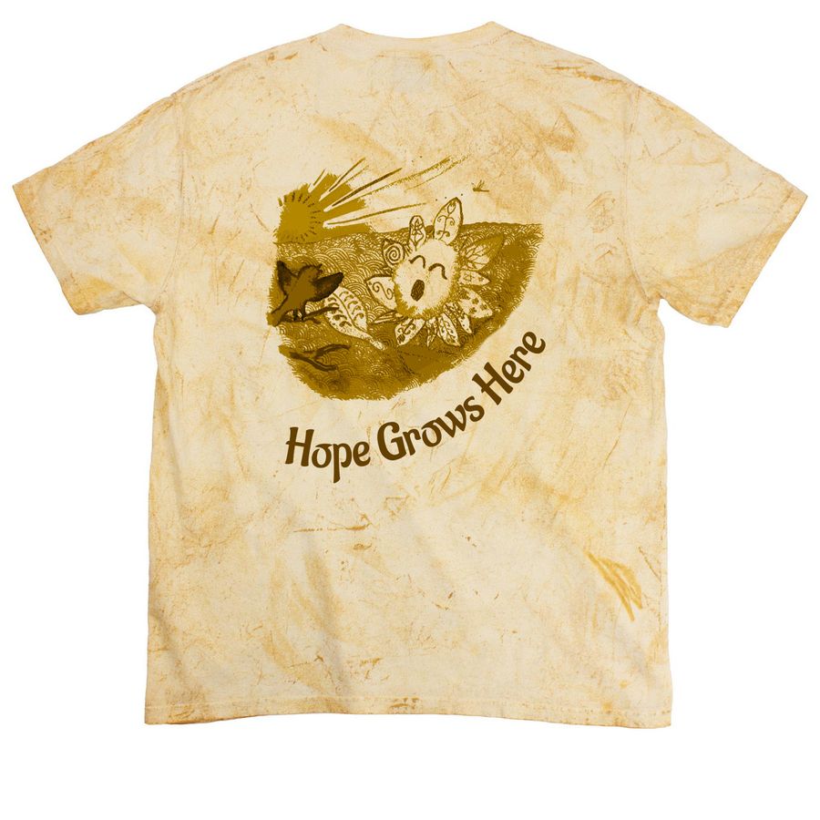 Hope Grows Here ?, a Citrine Comfort Colors Colorblast Tee (back-view)
