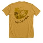 Hope Grows Here ?, a Heather Mustard Premium Unisex Tee (back-view)