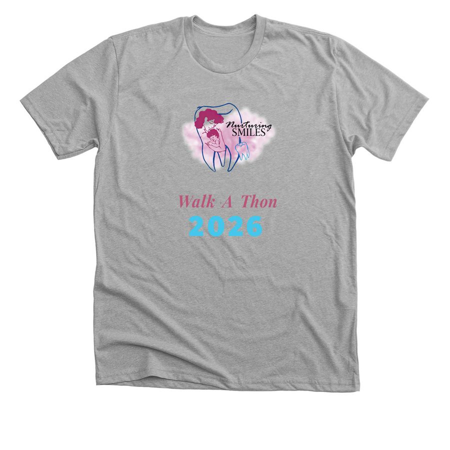 Nurturing Smiles Annual Walk - A - Thon, a Athletic Heather Premium Unisex Tee