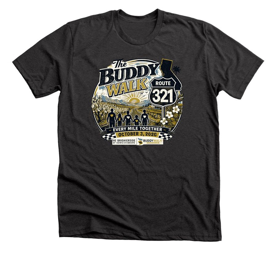 2026 TBODS Buddy Walk, a Dark Grey Heather Premium Unisex Tee