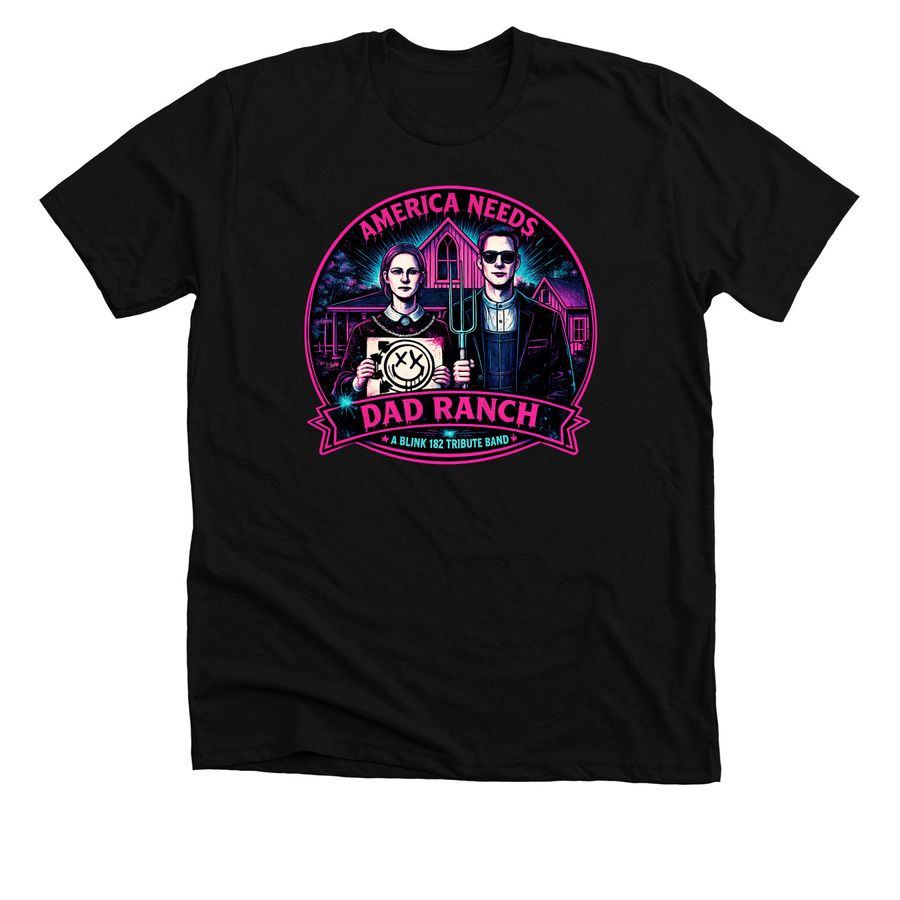 Neon Dad Ranch, a Solid Black Blend Premium Unisex Tee