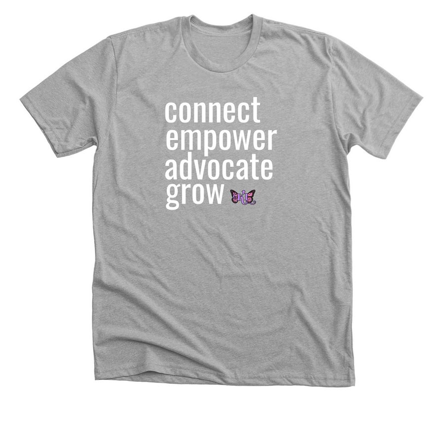 connect. empower. advocate. grow, a Athletic Heather Premium Unisex Tee