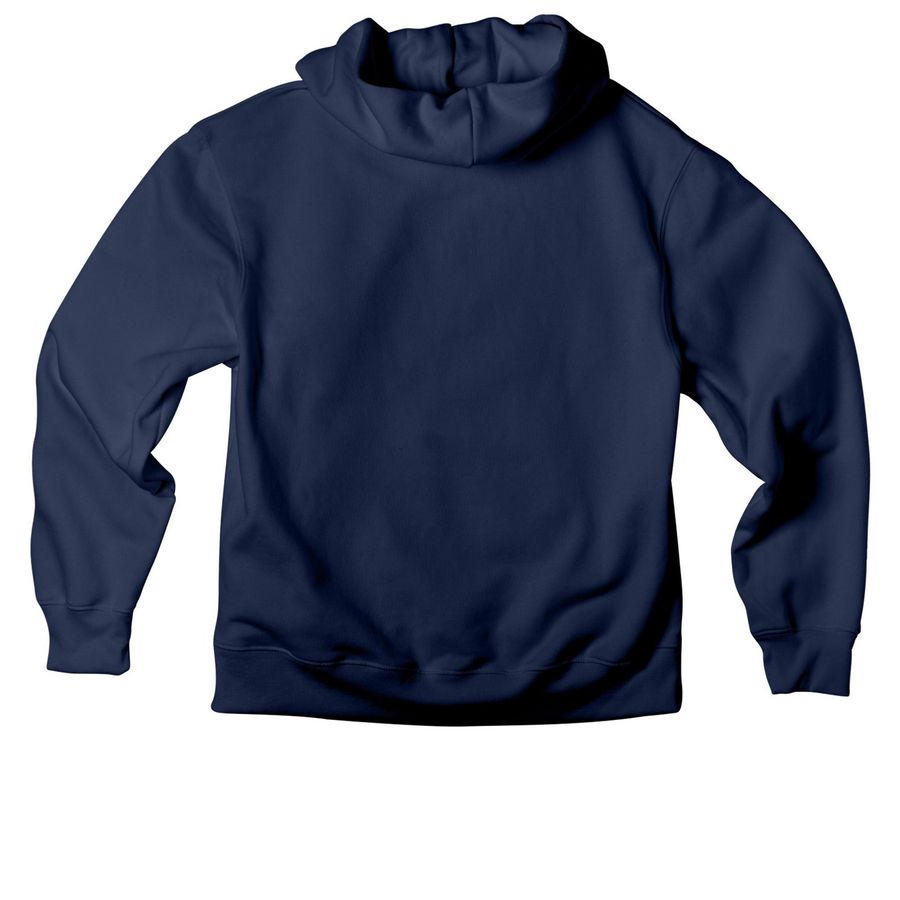 Classic Rewild Rainbow (White Logo), a Navy Premium Heavyweight Pullover Hoodie (back-view)