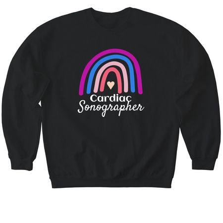 Rainbow sonographer, a Black Softstyle Crewneck Sweatshirt