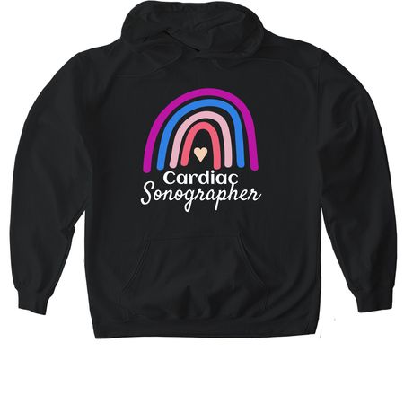 Rainbow sonographer, a Black Gildan Softstyle Pullover Hoodie