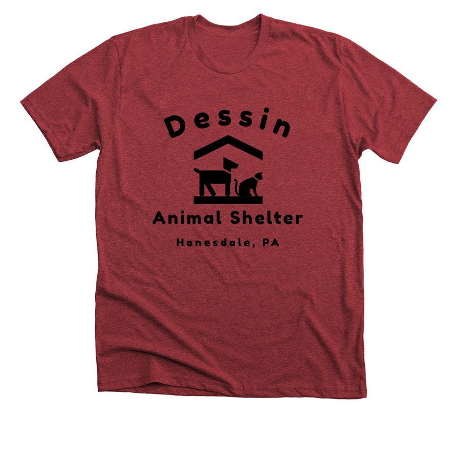 Dessin Cat/Dog Tee, a Heather Canvas Red Premium Unisex Tee